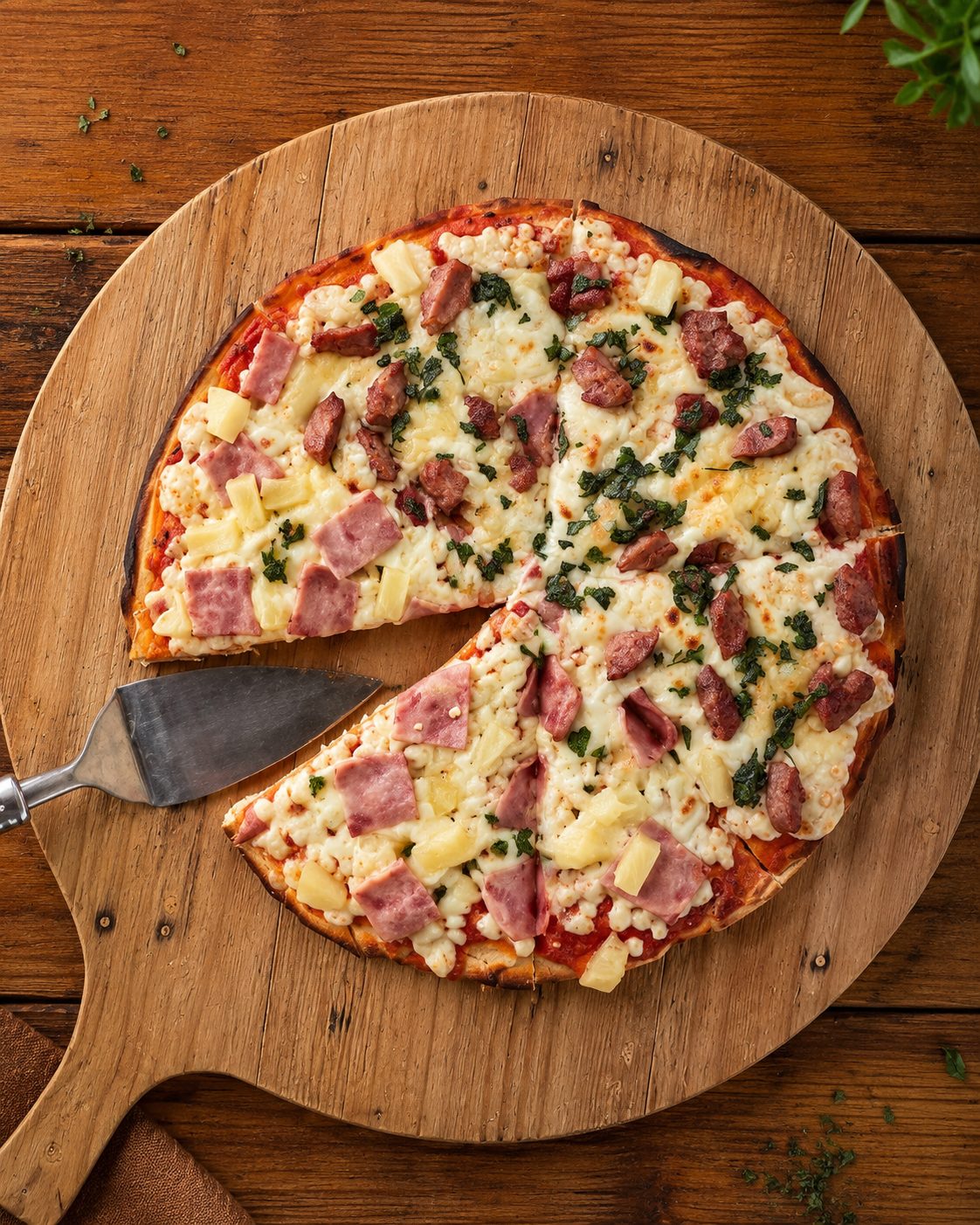 Pizza recién horneada